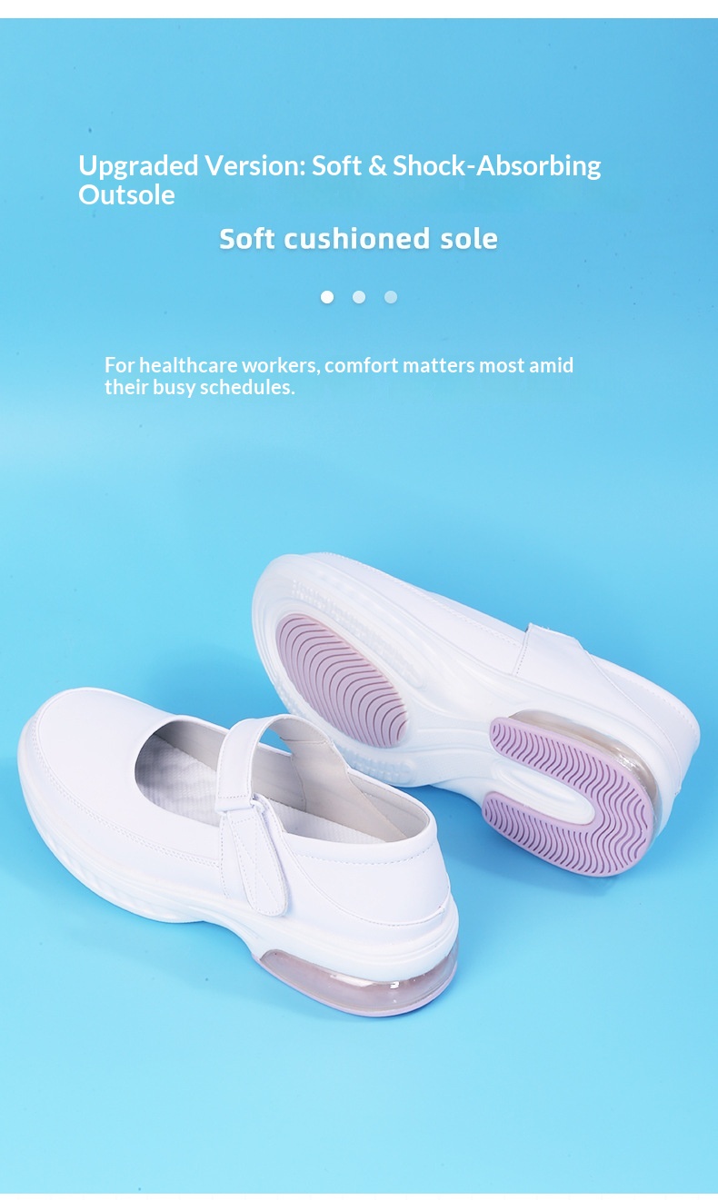 ShoeGlobe Cushion Nurse Shoes für Damen, weiche Sohle, atmungsaktiv, bequem, rutschfest, geruchshemmend, flach, mit Höhenvergrößerung_voghion.com
