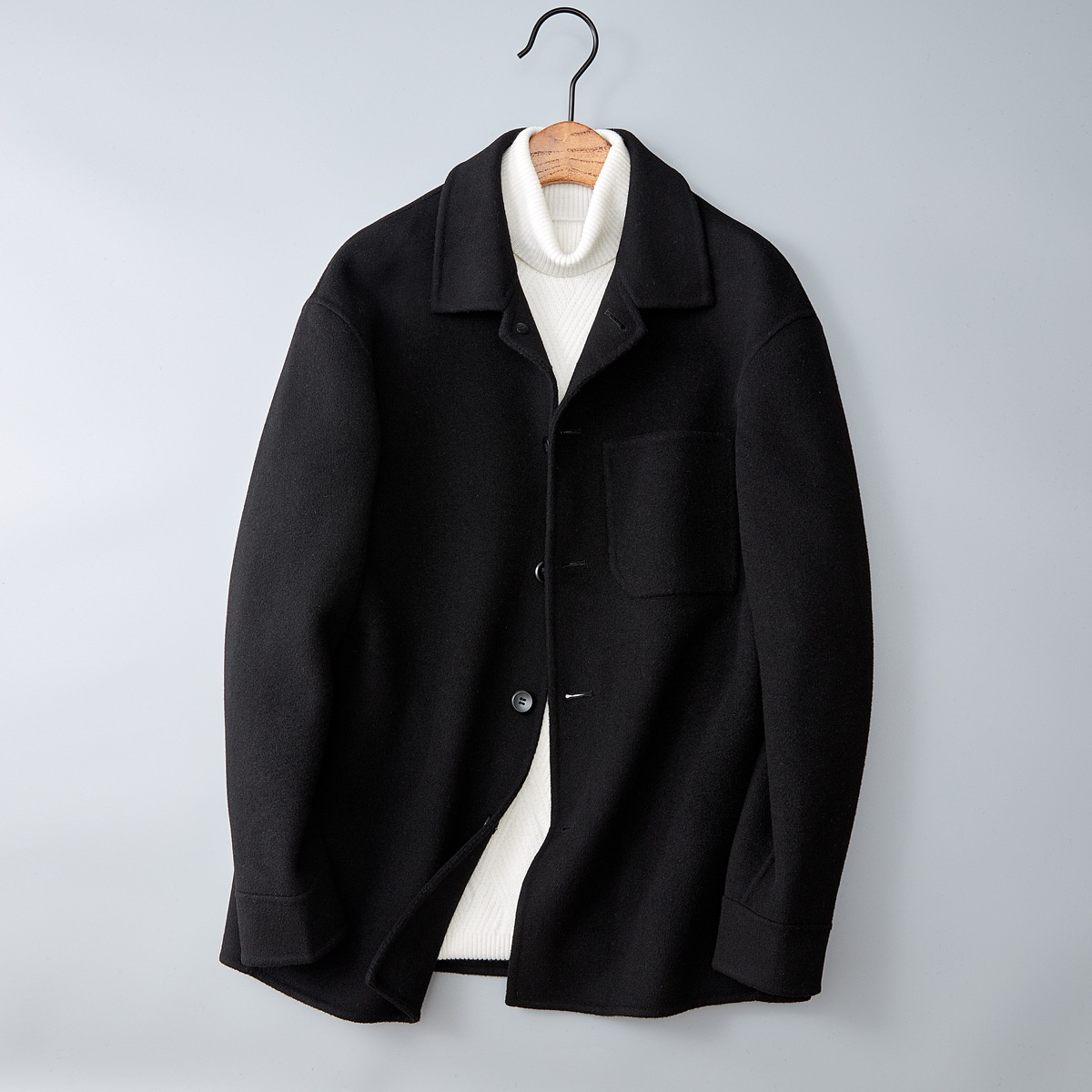 boy Boy Boy Men's Wool European Station 2024 Autumn Winter New Double-Sided Woolen Coat Casual Trendy Brand Jacket For Men_voghion.com