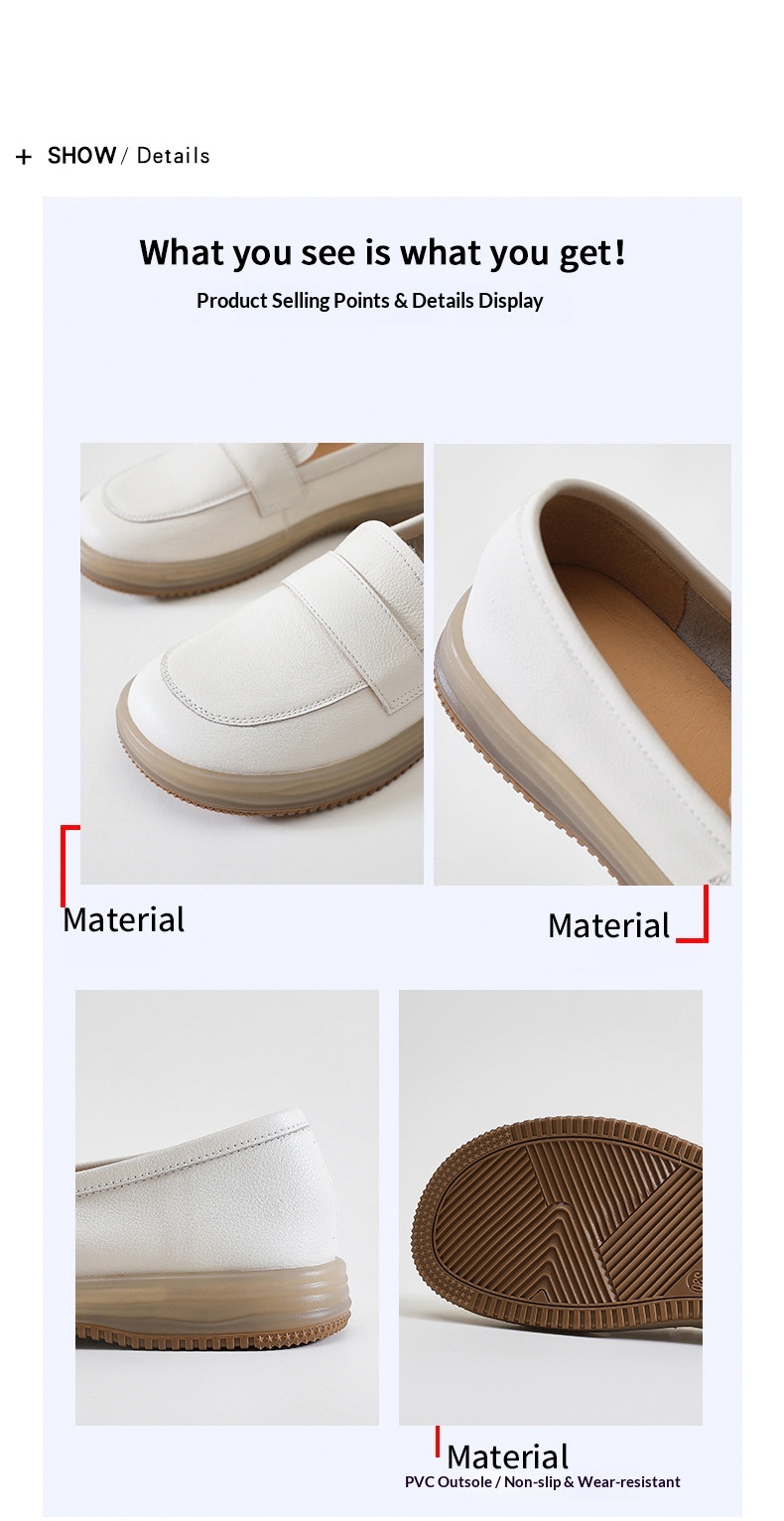 ShoeGlobe Fan Shun 1018-6 Umstandsschuhe zum Hineinschlüpfen, weiche Sohle, bequeme flache Schuhe für Krankenschwestern, weiße Freizeitschuhe für Damen_voghion.com