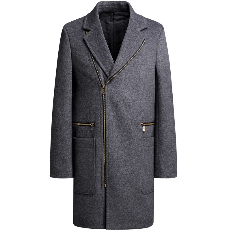 boy Boy Boy 2024 New Autumn Winter Wool Coat Mid-Length Thickened Zipper Fashion Jacket Men's Cross-Border Exclusive_voghion.com