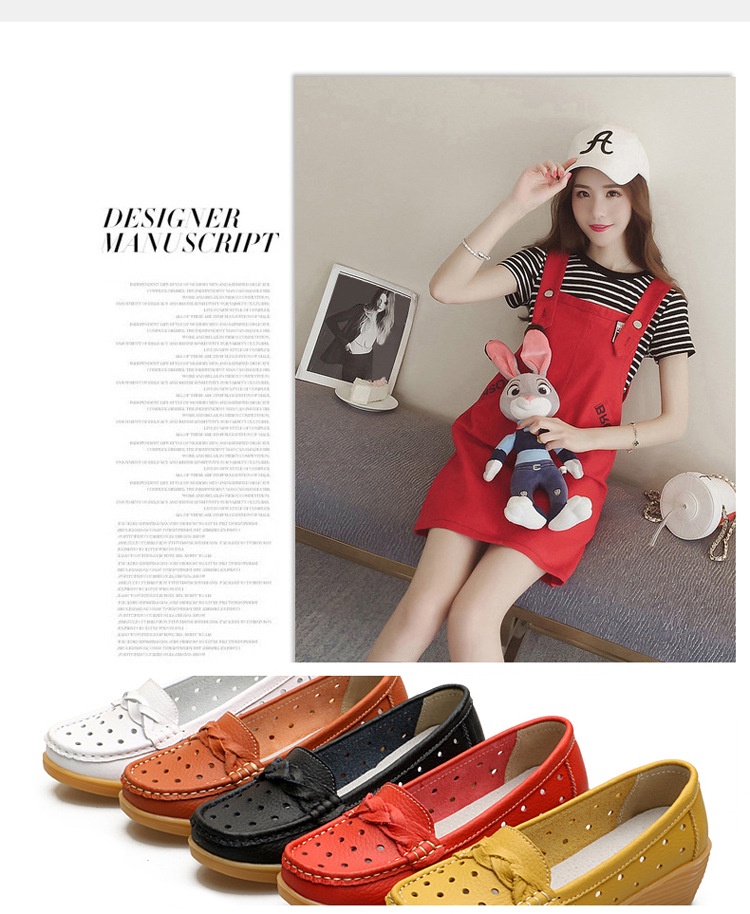 ShoeGlobe Cross-Border Spring Autumn New Cowhide Middle-Aged And Elderly Mom Women's Single Loafers Soft Sole Wedge Nurse Shoes_voghion.com