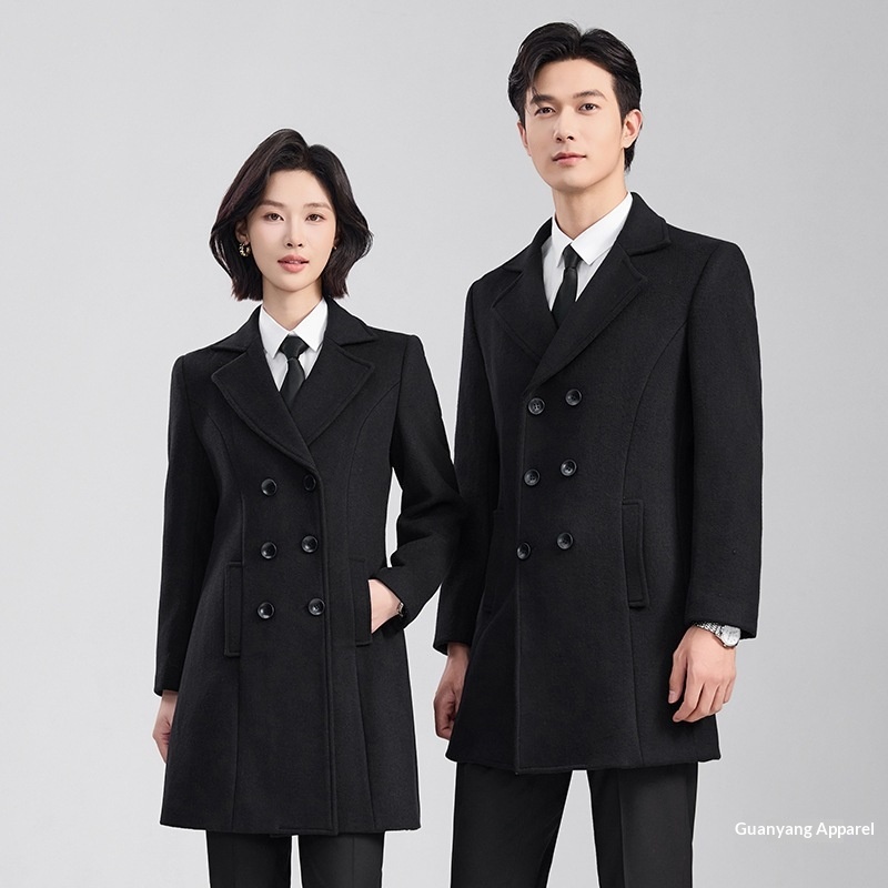 boy Boy Boy Same Style Double-Breasted Men, Autumn Winter Business Commuting Woolen Formal Workwear Wool Coat Professional Wear For_voghion.com
