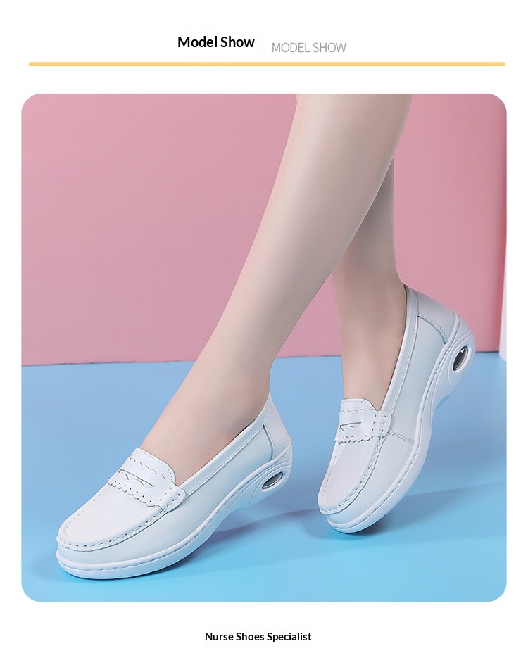 ShoeGlobe Damen-Sneaker „Nurse“ aus echtem Leder, gepolstert, weich, atmungsaktiv, rutschfest, mit Fleece-Futter und dicker Sohle – ideal für Herbst und Winter. Warm und bequem._voghion.com