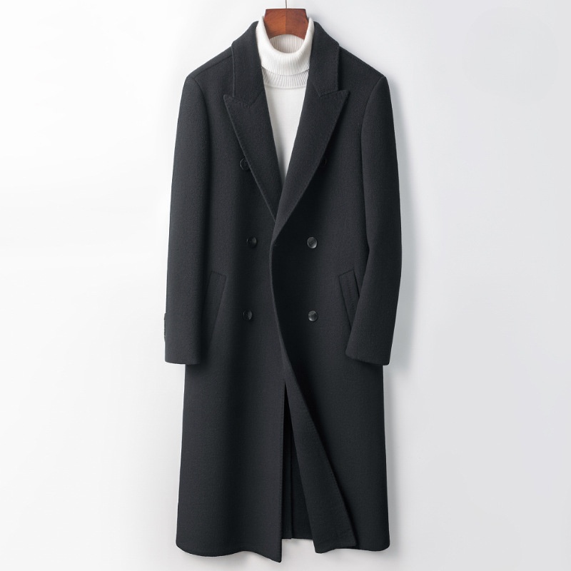 boy Boy Boy Cross-Border Full Men 2023 Autumn Winter Business Men's Mid-Length Over-the-Knee Double-Sided Wool Coat Outerwear_voghion.com