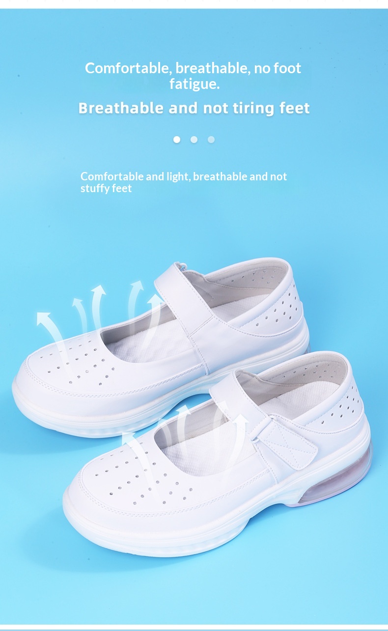 ShoeGlobe Cushion Nurse Shoes für Damen, weiche Sohle, atmungsaktiv, bequem, rutschfest, geruchshemmend, flach, mit Höhenvergrößerung_voghion.com