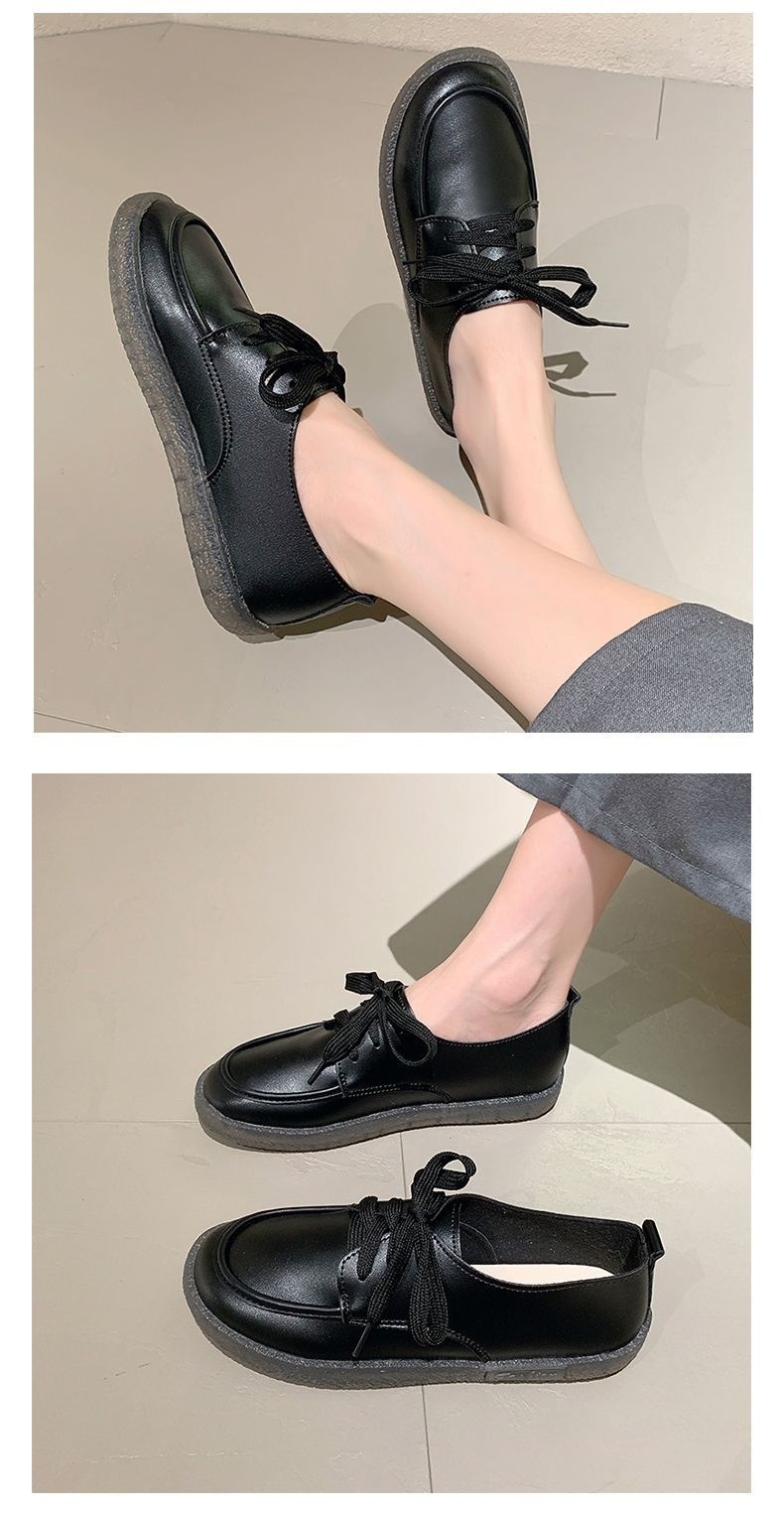 ShoeGlobe Damen-Lederschuhe mit weicher Sohle, klein, Frühjahr/Herbst 2025, flach, rutschfest, weiß, bequem, für Arbeit, Pflege, Einzelschuhe_voghion.com