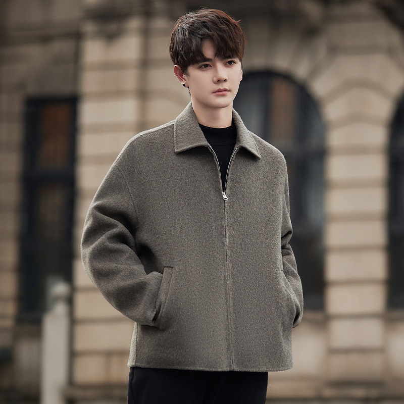 boy Boy Boy Men Autumn Winter New Korean Style Trendy Short High-End Wool Men's Jacket Top Coat_voghion.com
