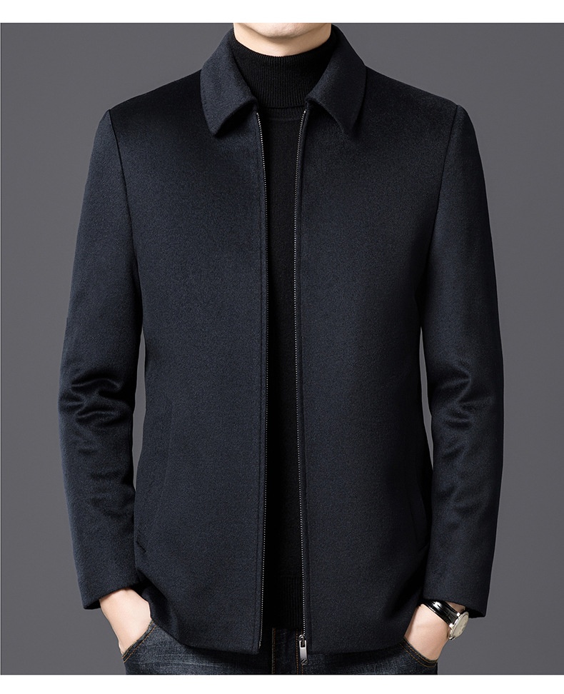 boy Boy Boy Authentic Pure Wool Coat Men, Autumn And Winter Warm Goose Down For Middle-aged Dads, Non-iron Men's Woolen Jacket_voghion.com