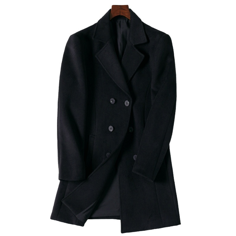 boy Boy Boy Same Style Double-Breasted Men, Autumn Winter Business Commuting Woolen Formal Workwear Wool Coat Professional Wear For_voghion.com