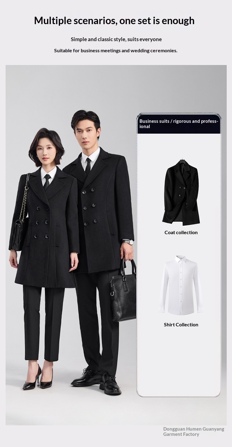 boy Boy Boy Same Style Double-Breasted Men, Autumn Winter Business Commuting Woolen Formal Workwear Wool Coat Professional Wear For_voghion.com