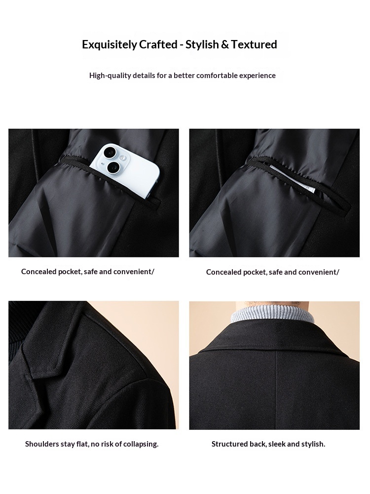 boy Boy Boy Thickened Overcoat Men's Winter Style Mid-Length Korean Version Double-Breasted Woolen Trench Coat_voghion.com