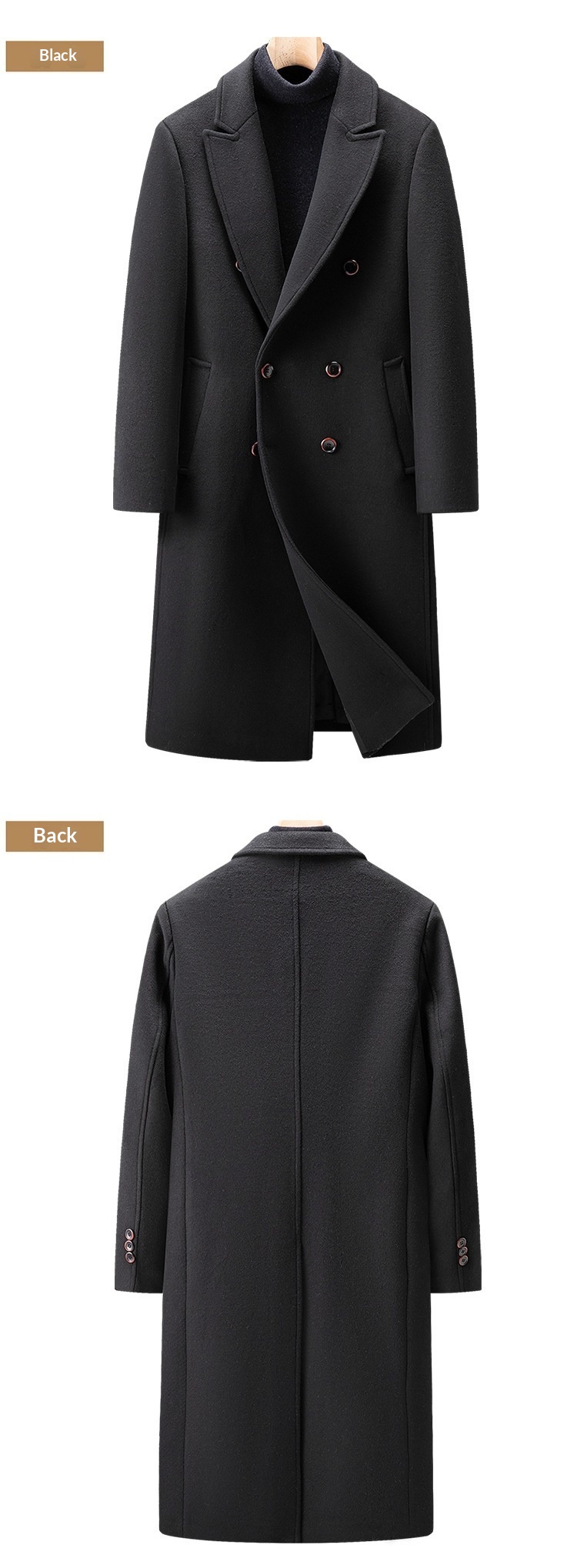 boy Boy Boy Cross-Border Autumn Winter New Double-Breasted Over-the-Knee Long Men's Thickened Wool Trench Coat Woolen Jacket_voghion.com