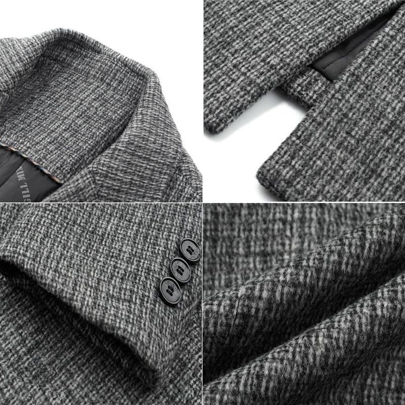 boy Boy Boy Autumn Winter Thickened Wool For Men, Dad's Warm Suit Collar Jacket, Fashionable Trendy Mid-Length Trench Coat_voghion.com