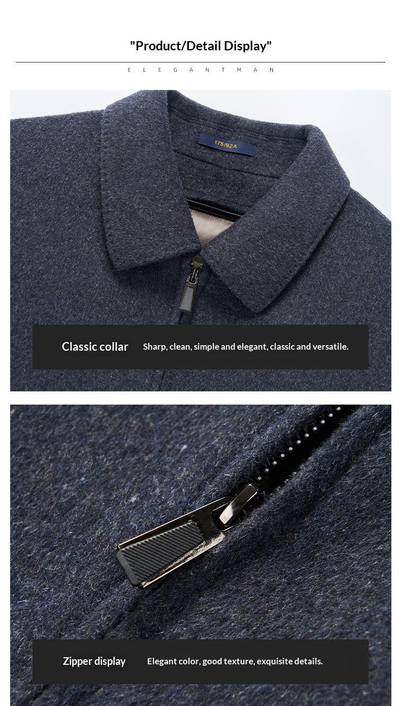 boy Boy Boy Double-Sided Wool For Men, Autumn And Winter Woolen Coat With Detachable Down Liner, Dad's Outfit, Middle-Aged Casual_voghion.com