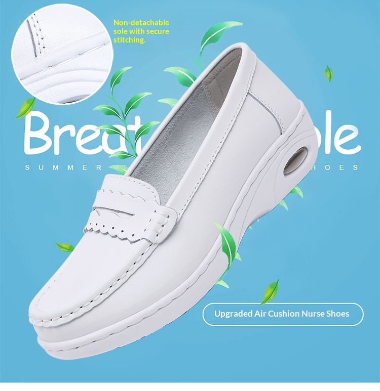 ShoeGlobe Damen-Sneaker „Nurse“ aus echtem Leder, gepolstert, weich, atmungsaktiv, rutschfest, mit Fleece-Futter und dicker Sohle – ideal für Herbst und Winter. Warm und bequem._voghion.com