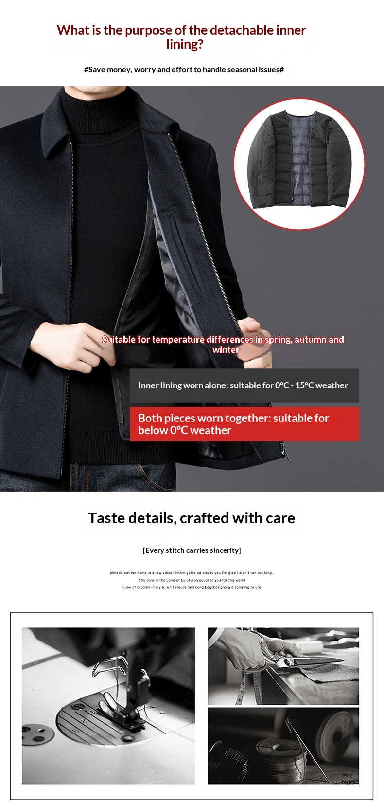 boy Boy Boy Authentic Pure Wool Coat Men, Autumn And Winter Warm Goose Down For Middle-aged Dads, Non-iron Men's Woolen Jacket_voghion.com