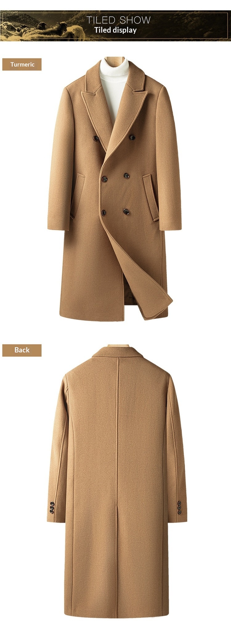 boy Boy Boy Cross-Border Autumn Winter New Double-Breasted Over-the-Knee Long Men's Thickened Wool Trench Coat Woolen Jacket_voghion.com