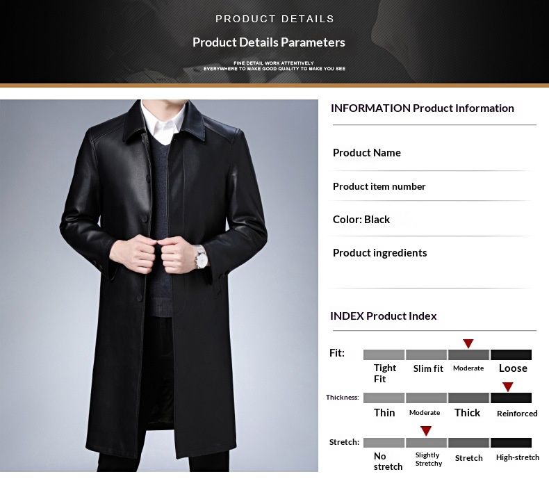boy Boy Boy 2022 Winter New Men's PU Trench Casual Extended Over-the-Knee Jacket Middle-Aged Turn-Down Collar Leather Coat Wholesale_voghion.com