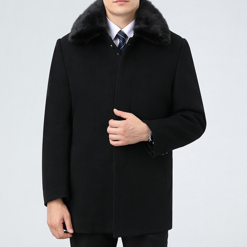 boy Boy Boy Winter Down Liner Cashmere Mid-Length Middle-aged Men Dad Wear Warm Fur Collar Woolen Coat_voghion.com