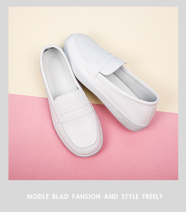 ShoeGlobe Flache Pflegeschuhe für Damen, bequeme, lässige Sommerschuhe mit weicher Sohle, weiß, rutschfest und atmungsaktiv, medizinische Arbeitsschuhe_voghion.com