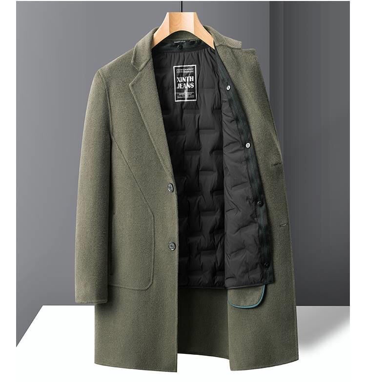 boy Boy Boy Double-Sided Wool Men's Mid-Length Autumn Winter Casual Thickened Suit Woolen Jacket New Style Trench Coat_voghion.com