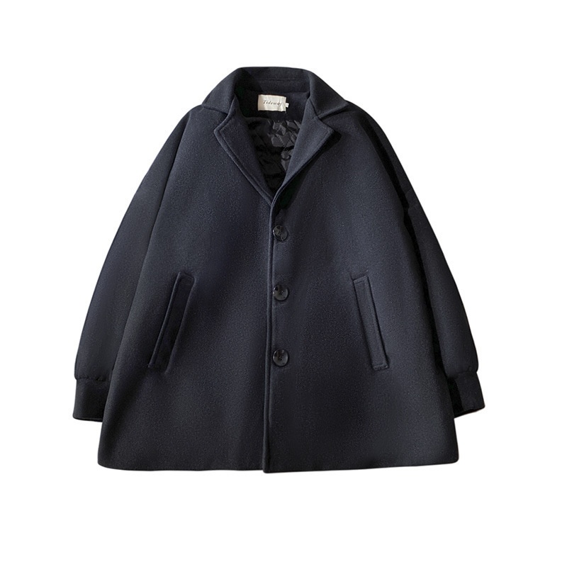 boy Boy Boy Medium Length Men's Jacket Autumn Winter Korean Version Loose Ins Trend Brand Simple Stylish Wool Trench Coat_voghion.com