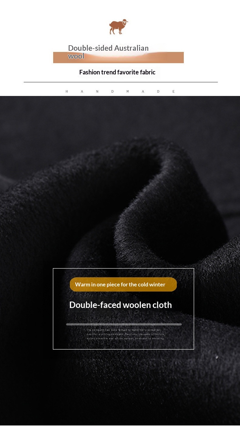 Manteau en laine double face 100 % pure pour homme, style business décontracté, manches longues, coupe mi-longue._voghion.com