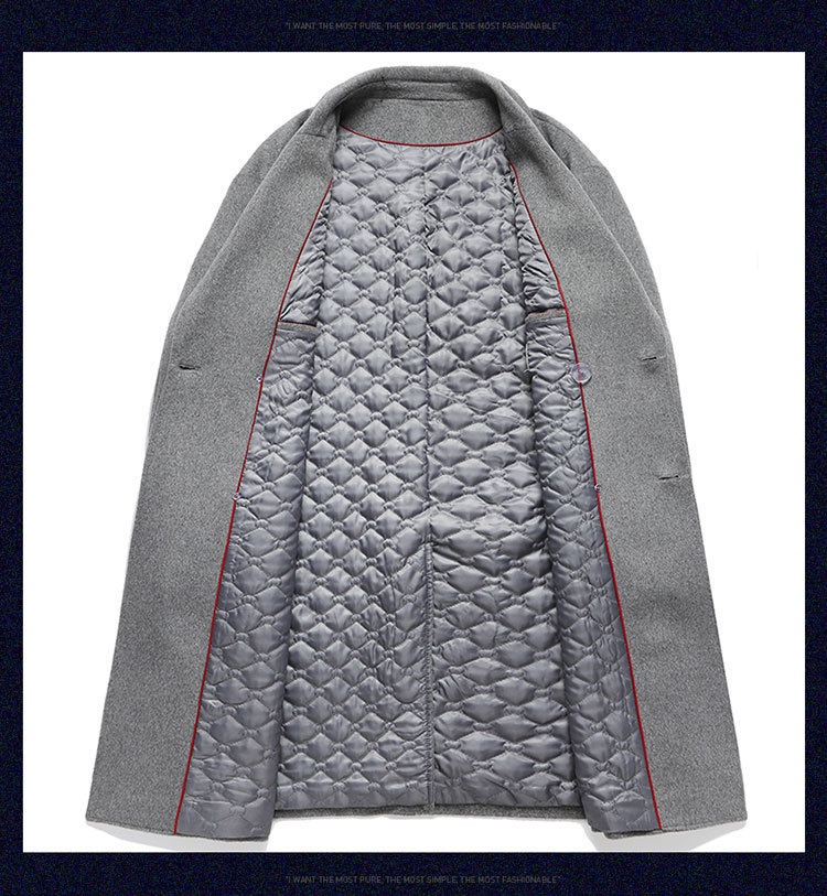 boy Boy Boy Autumn Winter New Men's Wool Coat With Cotton Padding, Thickened Trench Coat, Double-Breasted Long Fashionable Woolen_voghion.com