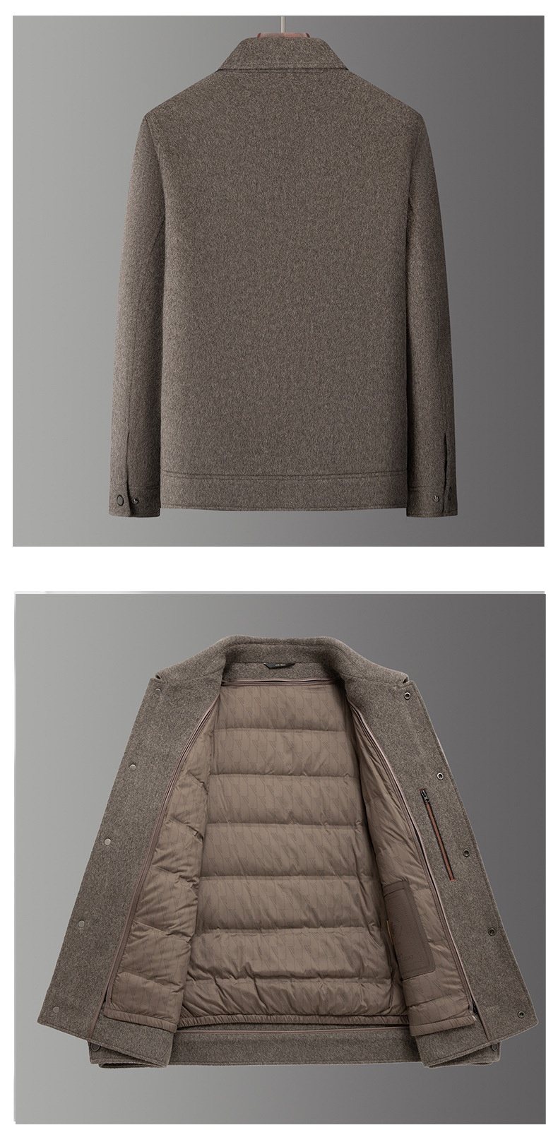 Manteau Boy Boy 100% laine double face Automne-Hiver 2025, nouveau manteau épais en duvet pour homme, vêtement de travail décontracté_voghion.com