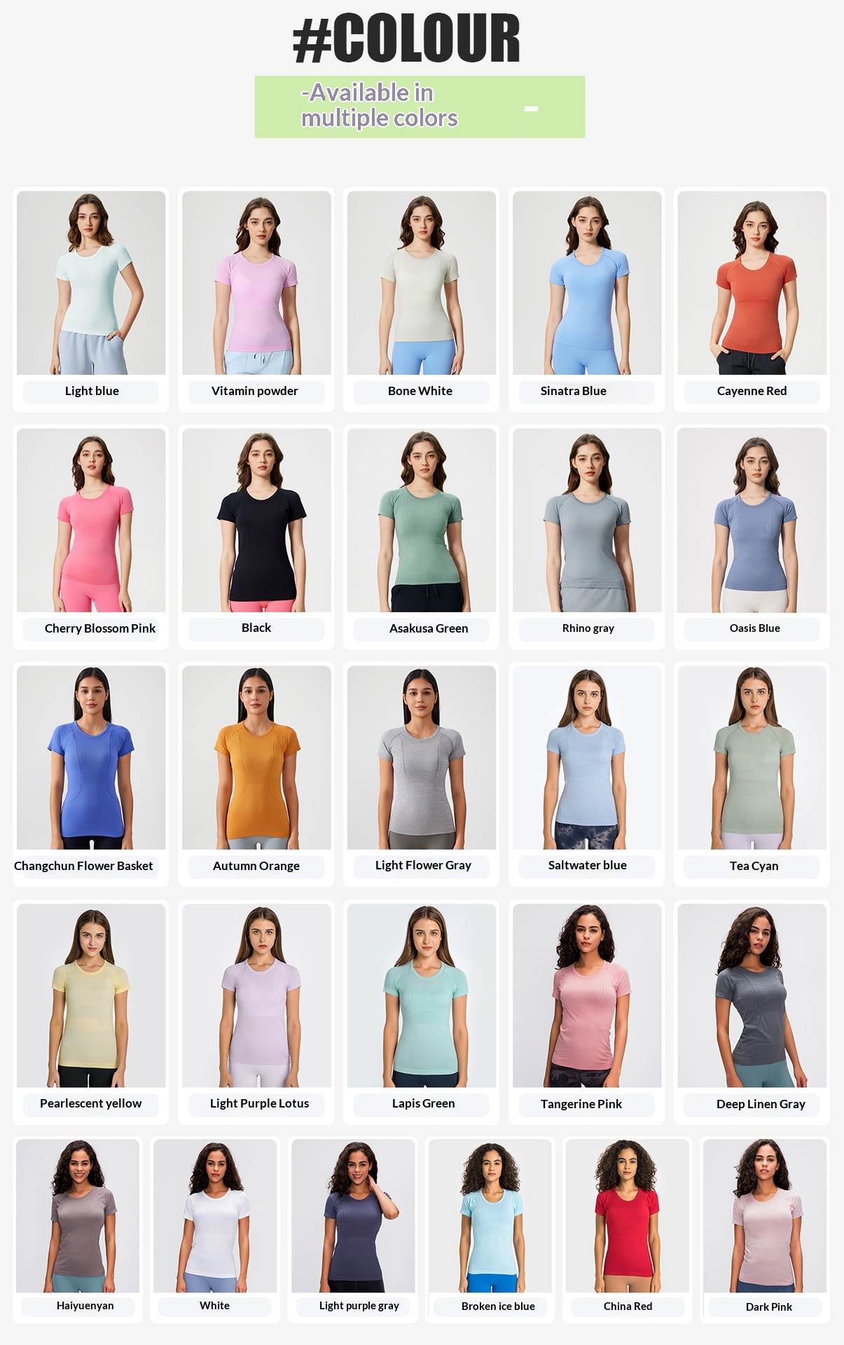 ChicShe Spring Summer New Women's Round Neck Sports T-Shirt Running Fitness Top Slim Fit Breathable Yoga Short Sleeve S2067_voghion.com