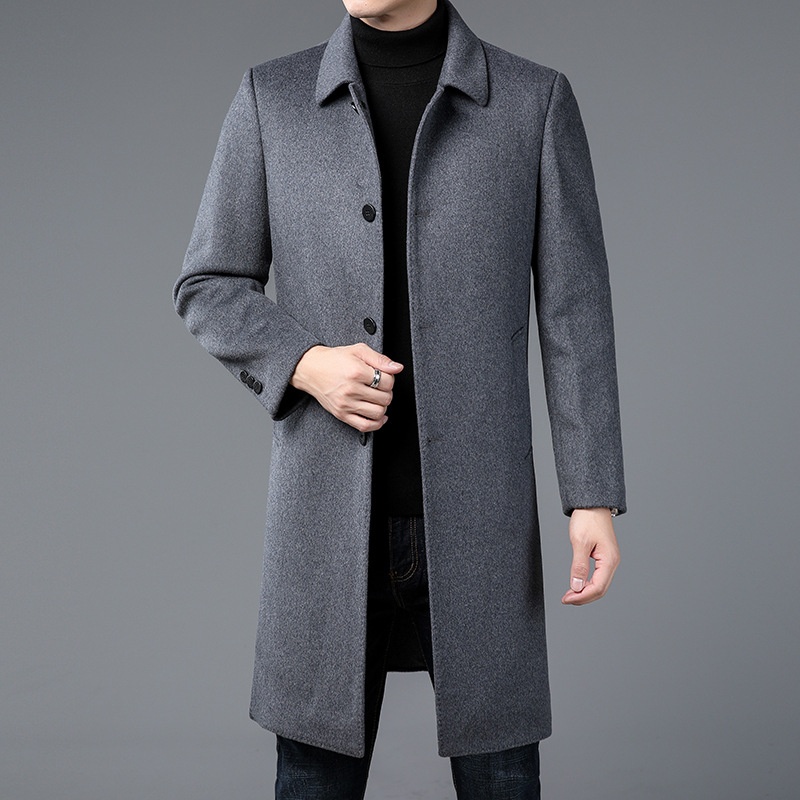 boy Boy Boy Autumn Winter Wool Men's Mid-Length Business Casual Trench Coat Middle-aged Woolen Jacket British Style Gentleman_voghion.com