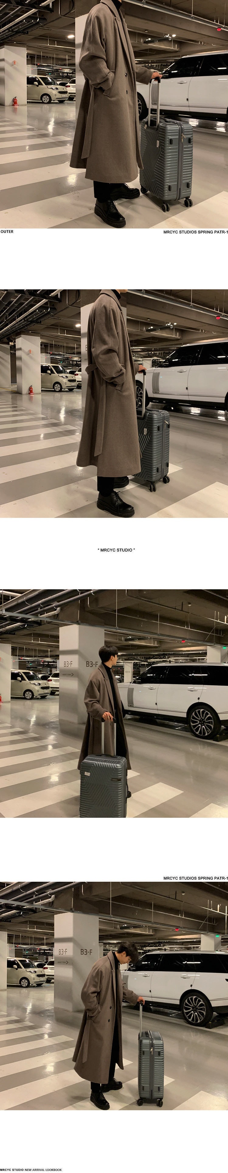 boy Boy Boy Winter Wool Korean Version Fashion Turn-Down Collar Thickened Woolen Jacket Men's Mid-Length Trench Coat_voghion.com