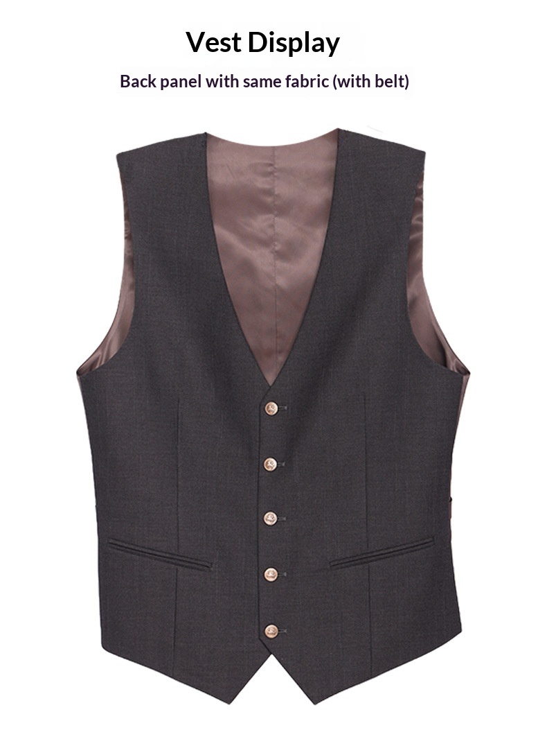 BOY BOY Double-Breasted Men's Performance Host Groom Wedding Tailored Suit Vest Three-Piece Set_voghion.com