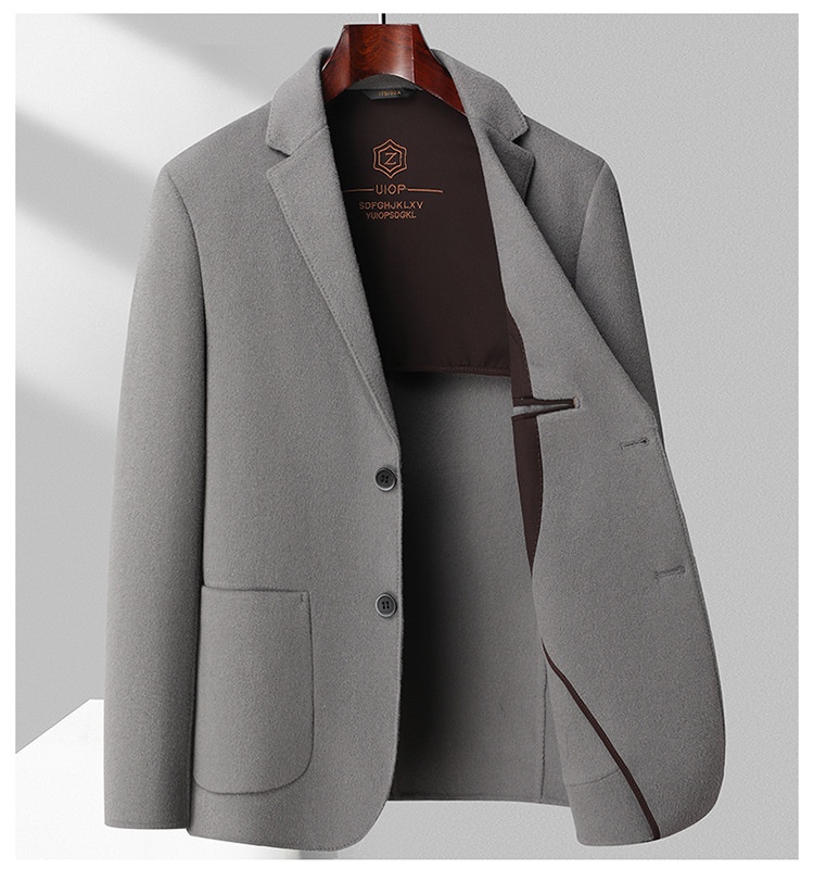 boy Boy Boy High-End 100% Pure Wool Double-Sided Woolen Men's Autumn And Winter New Suit Business Casual Solid Color Jacket_voghion.com