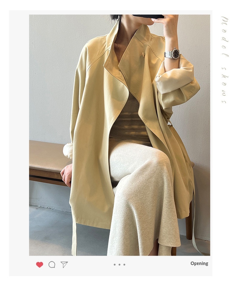 Women's Clothing Women's Clothing Women's Clothing Women's Clothing Yanshuang French Retro Style Mid-Length Trench Coat_voghion.com