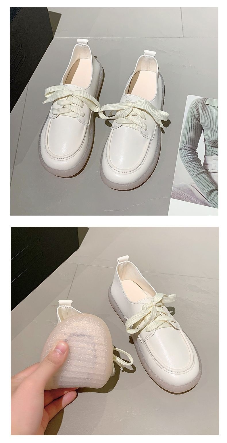 ShoeGlobe Damen-Lederschuhe mit weicher Sohle, klein, Frühjahr/Herbst 2025, flach, rutschfest, weiß, bequem, für Arbeit, Pflege, Einzelschuhe_voghion.com