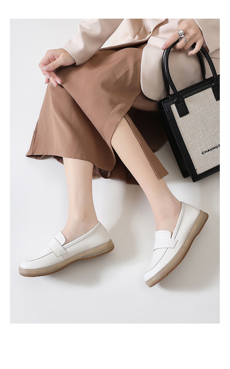 ShoeGlobe Fan Shun 1018-6 Umstandsschuhe zum Hineinschlüpfen, weiche Sohle, bequeme flache Schuhe für Krankenschwestern, weiße Freizeitschuhe für Damen_voghion.com