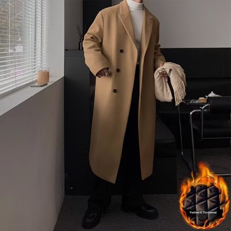 boy Boy Boy Autumn Winter Trench Men's Wool Overcoat Knee-Length Padded Jacket Coat 2024_voghion.com