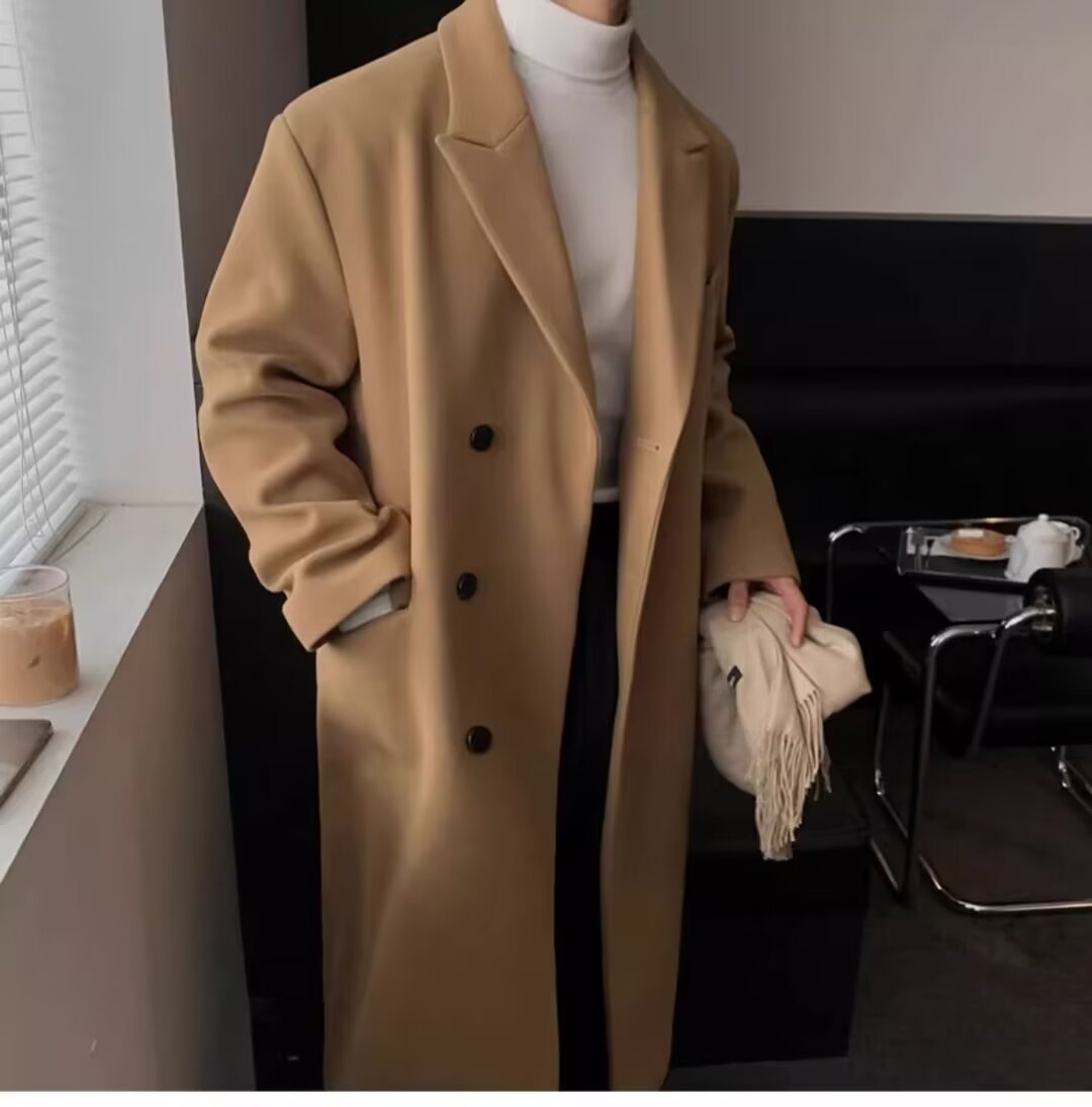 boy Boy Boy Autumn Winter Trench Men's Wool Overcoat Knee-Length Padded Jacket Coat 2024_voghion.com