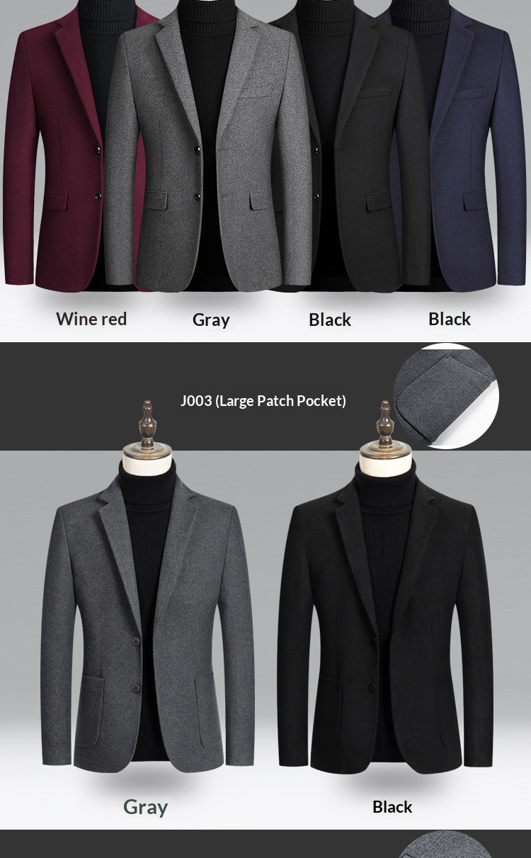 boy Boy Boy 2025 Herbst/Winter Neuer Herren-Wollblazer Business Casual Jacke Einzelanzug Herren_voghion.com