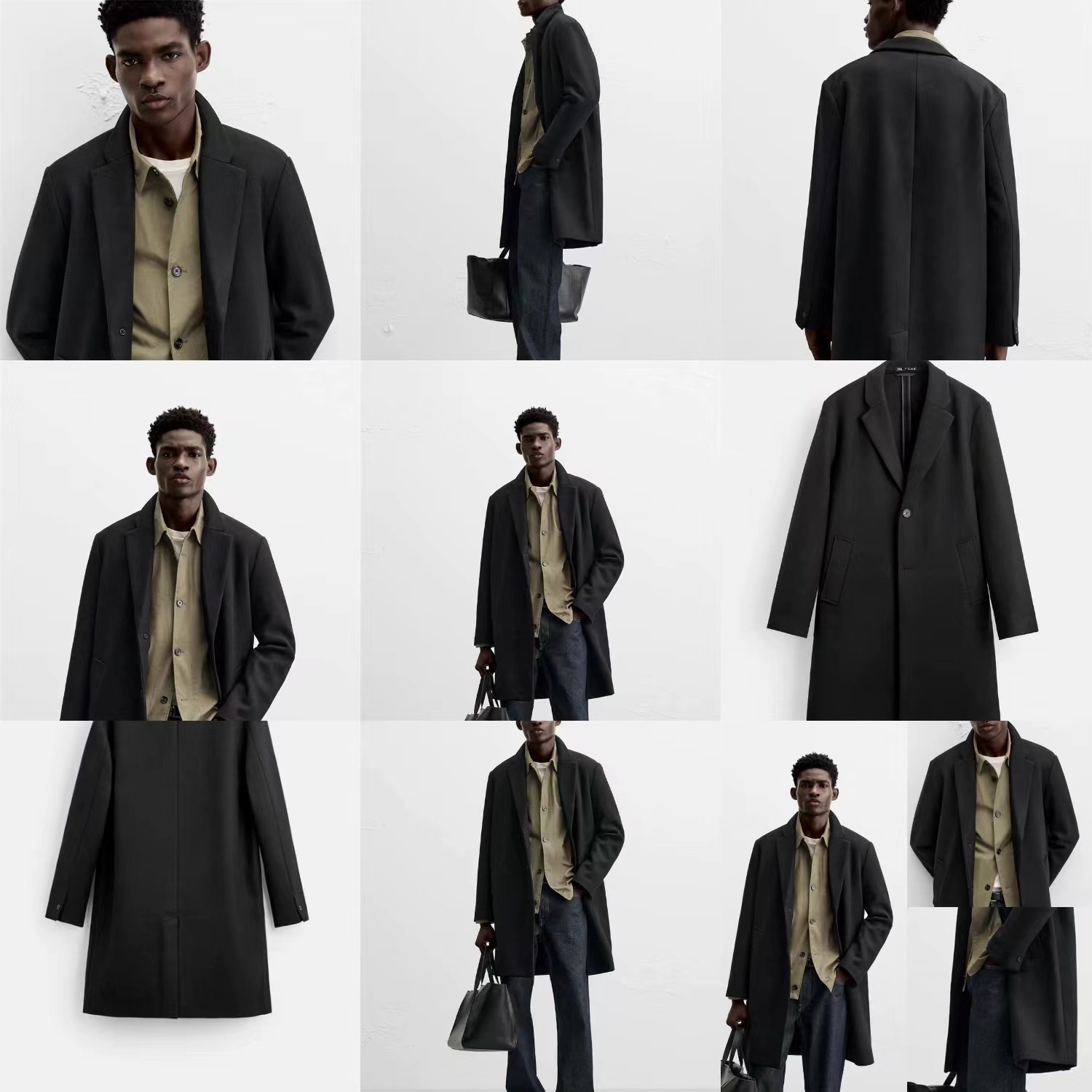 boy Boy Boy Autumn And Winter New Men's Mid-Length Wool Blend Shrinkable Turn-Down Collar Long Sleeve Coat Jacket_voghion.com