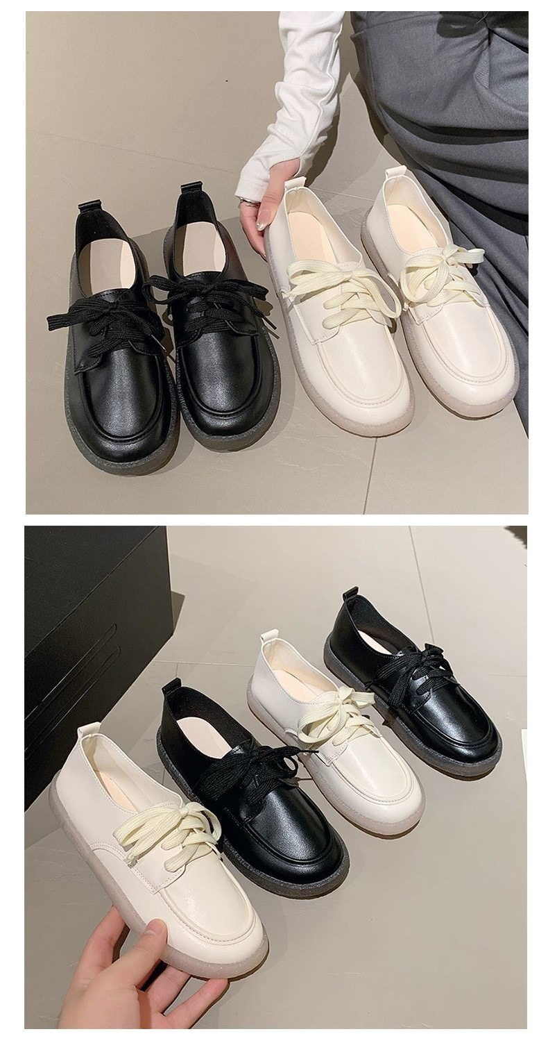 ShoeGlobe Damen-Lederschuhe mit weicher Sohle, klein, Frühjahr/Herbst 2025, flach, rutschfest, weiß, bequem, für Arbeit, Pflege, Einzelschuhe_voghion.com