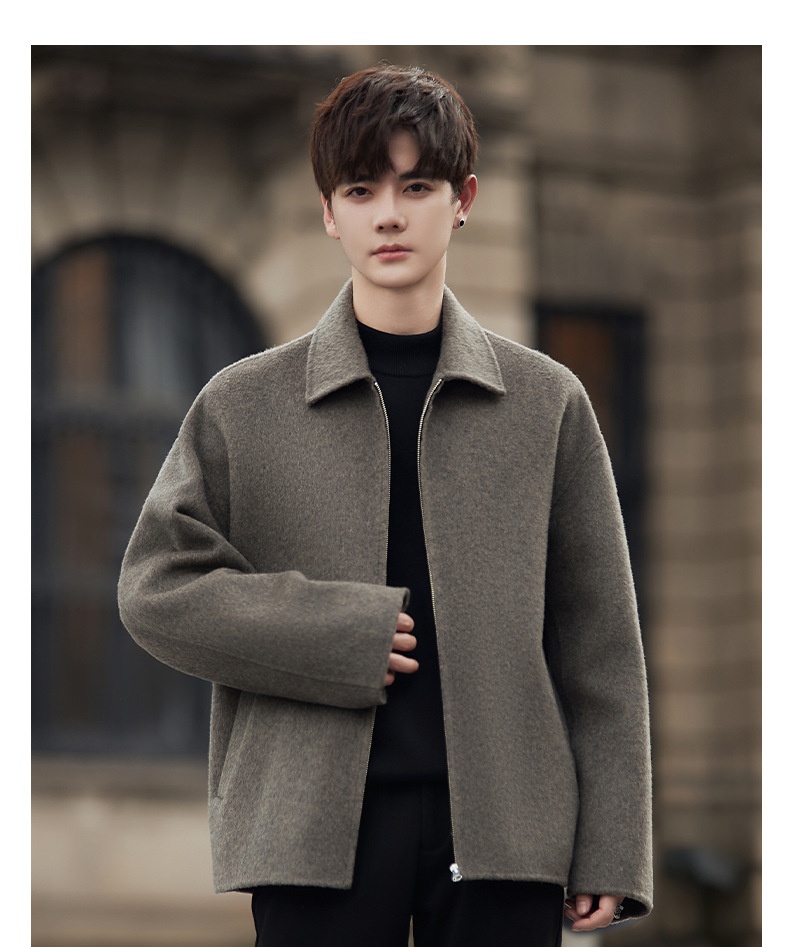 boy Boy Boy Men Autumn Winter New Korean Style Trendy Short High-End Wool Men's Jacket Top Coat_voghion.com