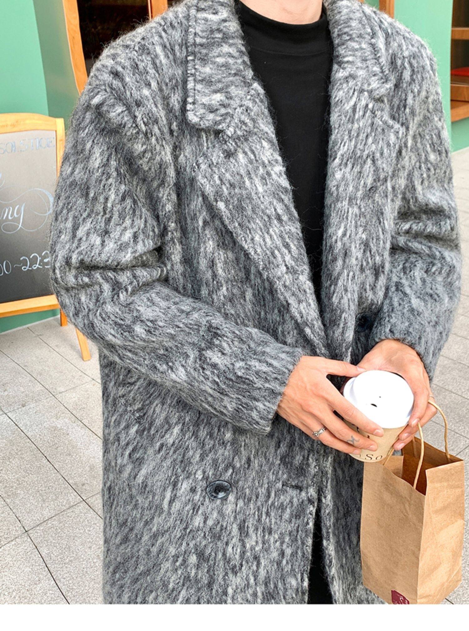 boy Boy Boy Cleanfit Mohair Wool For Men, Autumn And Winter Thickened Korean Style High-End Chic Mid-Length Trench Coat_voghion.com