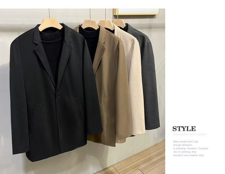 Herren-Herbst-Winter-Dicker Wollmantel, lässiger High-End-Anzug, Blazer, koreanischer Stil_voghion.com