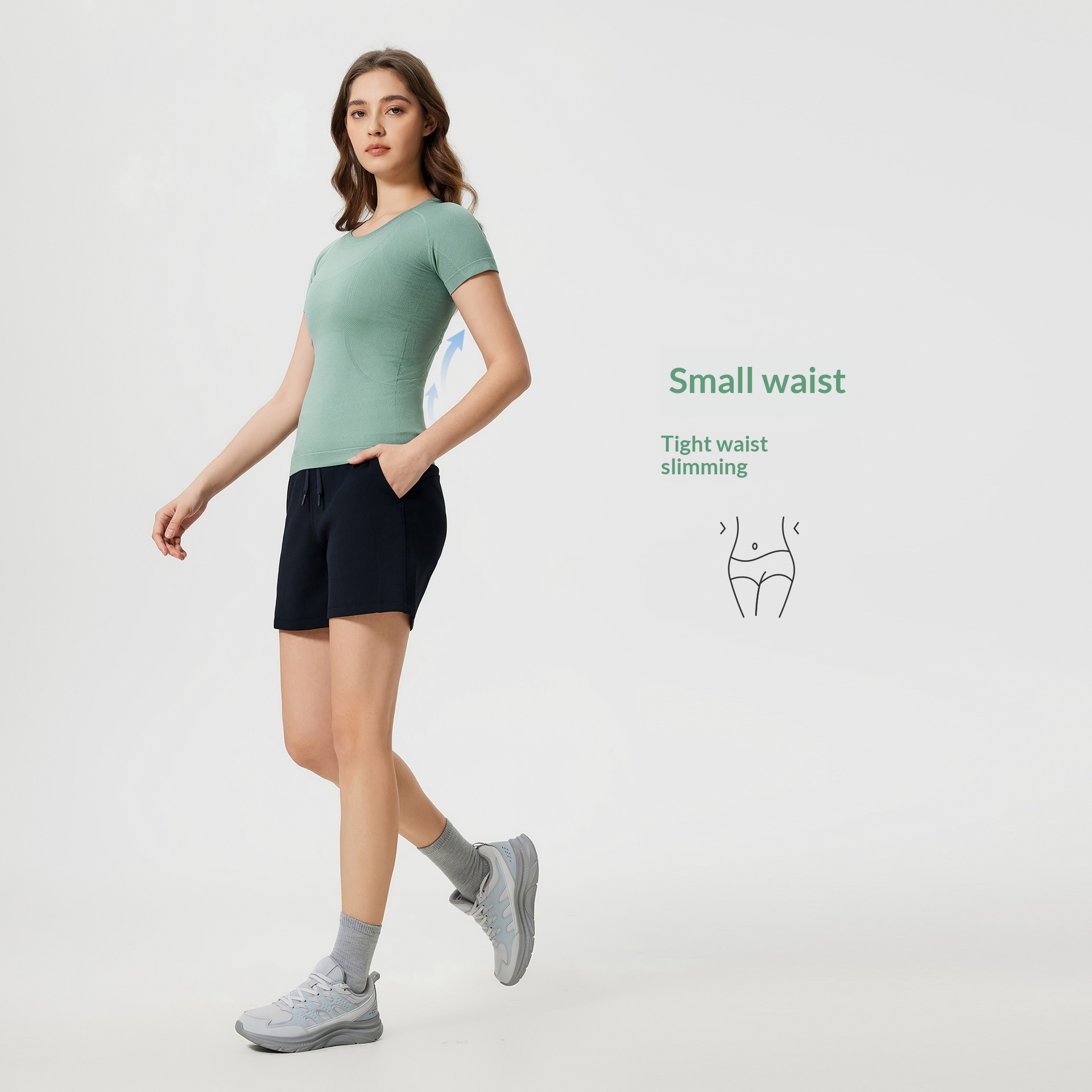 ChicShe Spring Summer New Women's Round Neck Sports T-Shirt Running Fitness Top Slim Fit Breathable Yoga Short Sleeve S2067_voghion.com