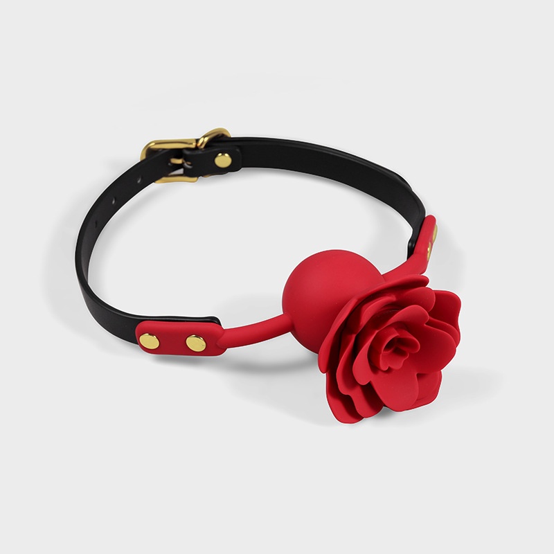 Eros Lab SM Silikonrose Sex-Trainingsrequisiten Bondage-Ball Mundplug für Erwachsene Flirt- und Fesselspielzeug für Paare_voghion.com