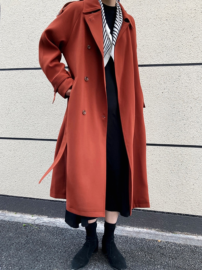 Women's Clothing Luxi Main Promotion 2025 Autumn New Draped British Style Loose Mid-Length Over-The-Knee Trench Coat Women's Jacket 9968_voghion.com