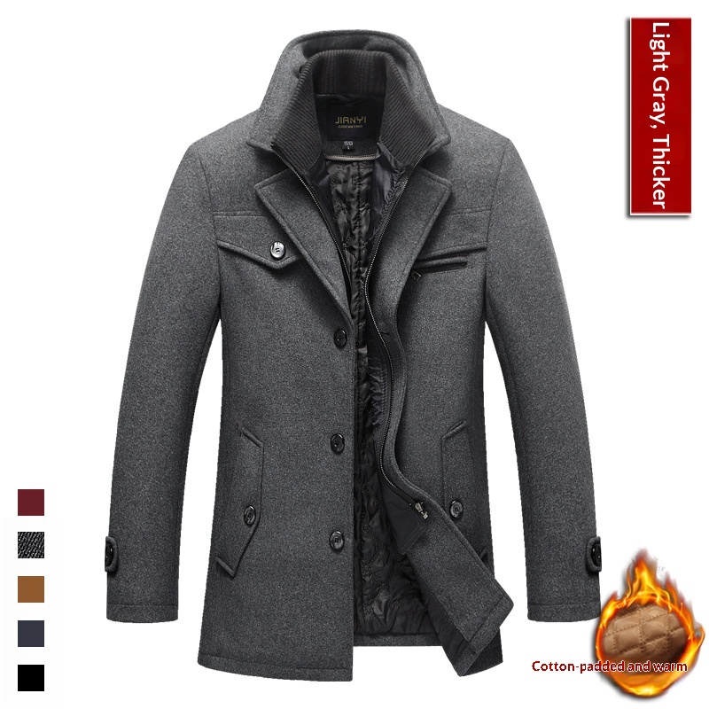 boy Boy Autumn Winter European Size Wool Coat Double Collar Jacket Wholesale Cross-Border Hot Item Source Men's_voghion.com