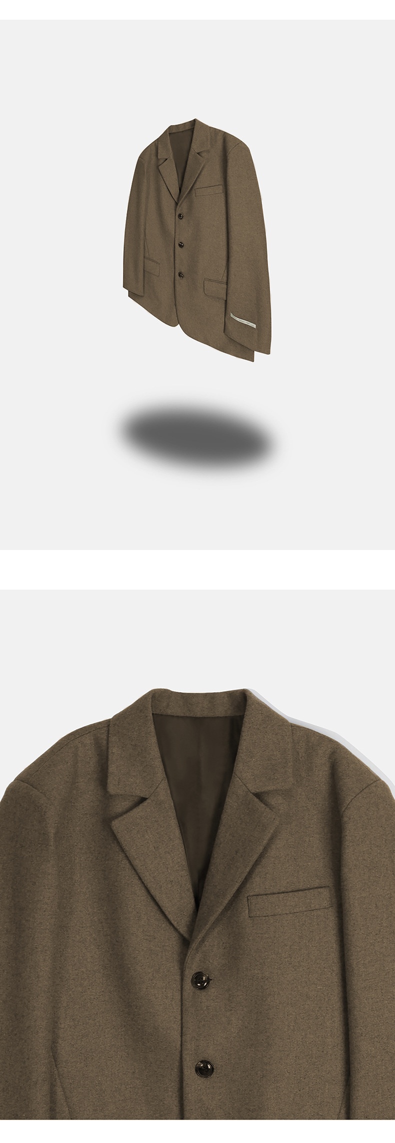 boy Boy ASCLO Korean Version Autumn Winter New Men's Short Old Money Style Trendy Handsome Versatile Suit Wool Coat_voghion.com